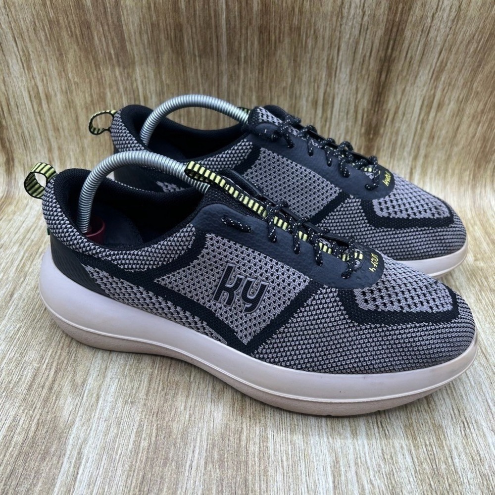 Kybun Meilen Walking Shoes Men's 10.5 Black Grey Mesh Swiss Air-Cushion Sneakers
